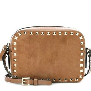 Valentino Garavani Rockstud Suede purse brown